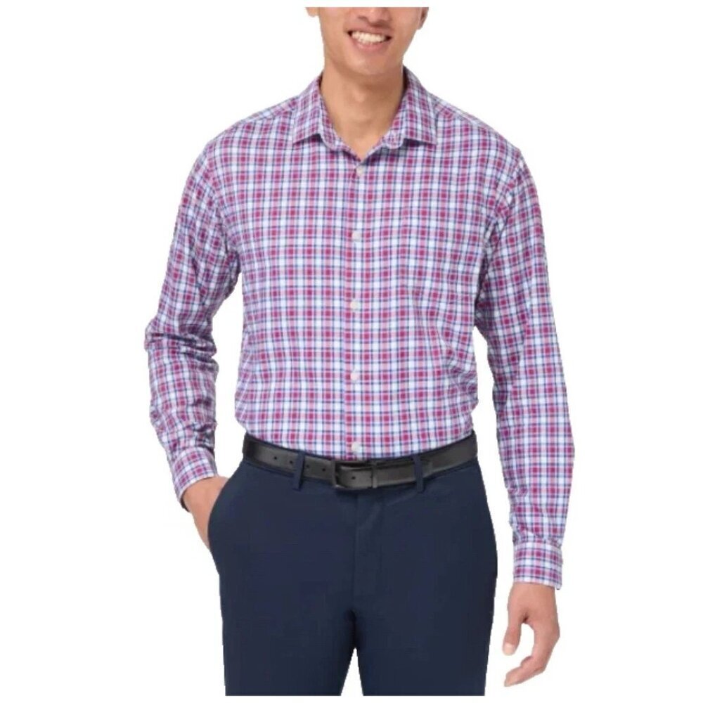 NEW Kirkland Signature Men's XL Performance Sport Shirt Plaid Dress shirt